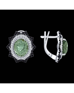 Серьги из серебра с кварцем и фианитами Sokolov