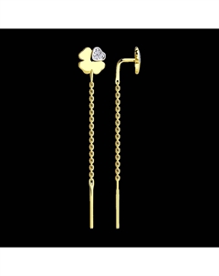 Серьги из желтого золота с фианитами Sokolov