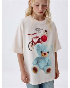 Футболка оверсайз с принтом для девочек Sela