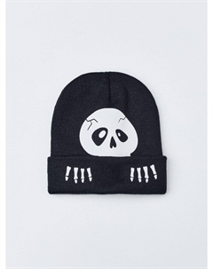 Вязаная шапка со светящимся в темноте принтом детская Sela