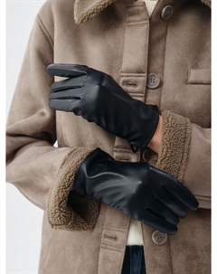 Перчатки из экокожи с шерстяной подкладкой Sela