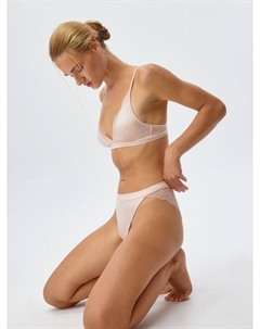 Трусы-слипы из атласной ткани с кружевом Sela