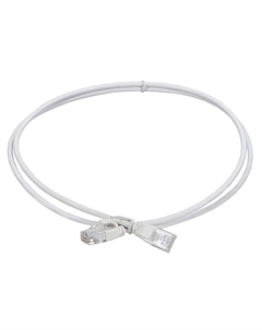 Кабель патч-корд U/UTP 5e кат. 1м PC08-C5EUL-1M-SL-WT slim язычок белый Itk