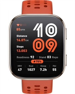 Часы Amazfit Bip 6 A2435 6970100377880 1.97" AMOLED корп.серый рем.красный разм.брасл.:130-195мм