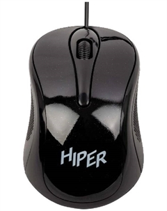 Мышь HOM-031 1000 dpi, оптическая, 3 кнопки, USB, кабель 1.5м, черный Hiper
