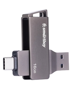 Накопитель USB 3.0 16GB MC45 (Type-C / Type-A) чёрный металл Smartbuy