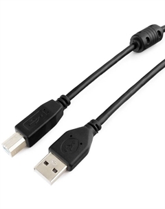 Кабель интерфейсный USB 2.0 CCF-USB2-AMBM-1M AM/BM, медь, двойн.экран, фер.кольцо, Pro, 1м, черный, пакет Cablexpert