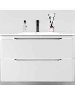 Тумба под раковину Марелла 90 Люкс Plus СС-00002413 подвесная Белый матовый антискрейтч Style line