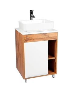 Тумба под раковину Бостон 65 VBOS65N-T1ST Белая Дуб Вотан Viant