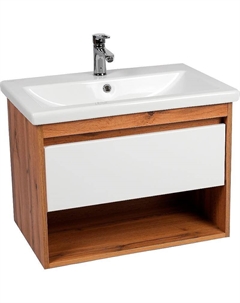 Тумба под раковину Бостон 50 VBOS50CO-T1YP подвесная Белая Дуб Вотан Viant