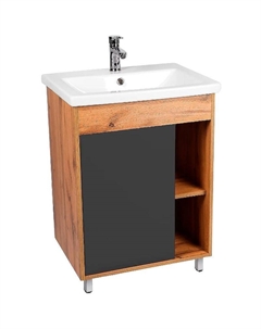 Тумба под раковину Бостон 50 VBOS50COG-T1ST Графит матовый Дуб Вотан Viant