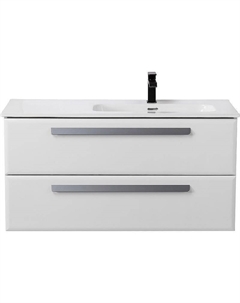 Тумба под раковину Eco-Cer-N 100 R ECO-CER-N-1000-2C-SO-BL-R подвесная Bianco Lucido без ручек Cezares