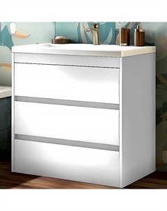 Тумба под раковину FAMILY-750-3C-PIA-BL Белый глянец Art&max