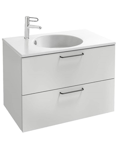 Тумба под раковину Odeon Rive Gauche 80 EB2522-R9-N18 подвесная Белая ручки Черные Jacob delafon