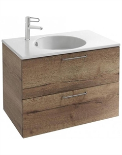 Тумба под раковину Odeon Rive Gauche 80 EB2522-R5-E52 подвесная Дуб Табак ручки Хром Jacob delafon