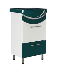 Тумба под раковину Радуга 52 522465 Белая Зеленая Mixline