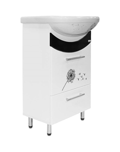 Тумба под раковину Радуга 52 528024 Белая Черная Одуванчик Mixline