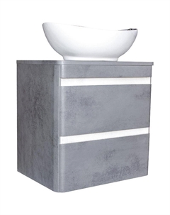 Тумба под раковину Атлантика Люкс Plus 60 СС-00002279 подвесная Темный бетон Style line