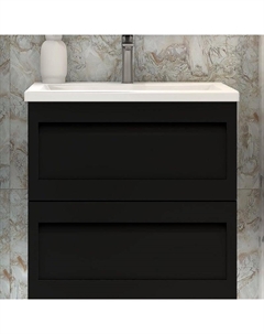 Тумба под раковину AM-Platino-580-2C-SO-NM подвесная Черная матовая Art&max