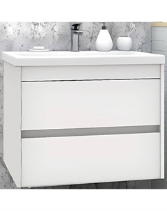 Тумба под раковину Family-750-2C-SO-BL подвесная Белый глянец Art&max