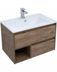 Тумба с раковиной Карлстад 75 418862 подвесная Дуб рустикальный Stworki