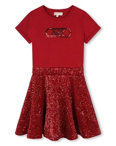 Платье с пайетками и логотипом, красный Michael kors kids