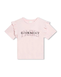 Футболка из органического хлопка с логотипом, розовый Givenchy kids