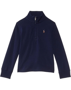 Пуловер Kids Cotton Interlock Quarter-Zip Pullover, цвет Refined Navy Polo ralph lauren