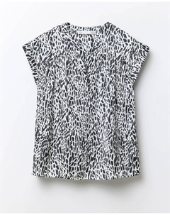 Топ женский атласная ткань с принтом, черный Сфера