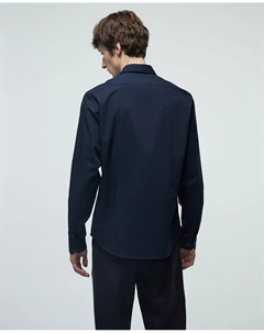 Рубашка поплин приталенная, темно-синий Сфера