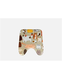 Коврик для туалета Котовечеринка, 50x50 см 1 шт Joyarty