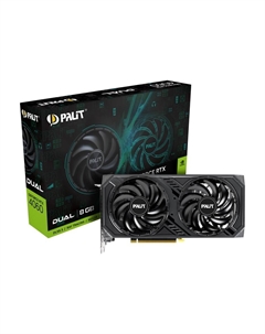 Видеокарта PCI-E GeForce RTX 4060 DUAL (NE64060019P1-1070D V1) 8GB GDDR6 128bit 5nm 1830/17000MHz HDMI/3*DP Palit