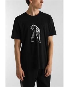 Футболка хлопковая с принтом Hugo