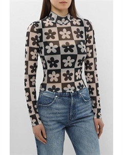 Топ из эластичной сетки облегающего кроя с принтом Hugo blue