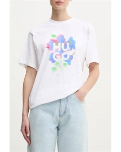 Футболка хлопковая с принтом Hugo