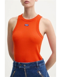 Майка хлопковая с логотипом Hugo blue