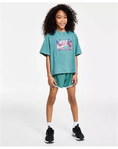 Спортивная футболка для больших девочек, шорты для бега Dri-Fit Tempo и кроссовки Court Legacy Casual от Finish Line, красный Nike