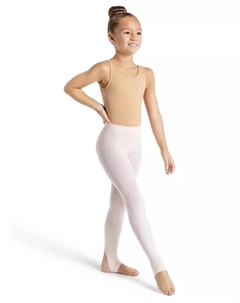 Ультрамягкие трикотажные колготки с поясом и штрипками для девочек, розовый Capezio