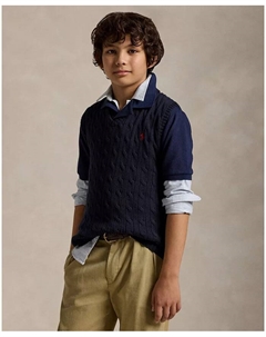 Жилет-свитер Cable для больших мальчиков, синий Polo ralph lauren