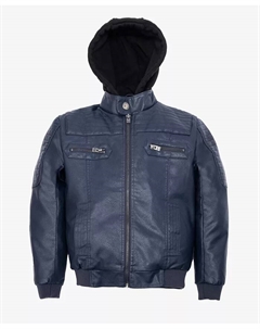 Куртка для мальчика на подкладке из искусственной кожи с трикотажным капюшоном, синий Xray