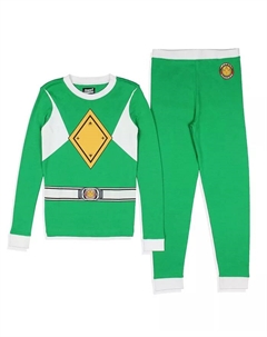 Детский пижамный комплект из 2 предметов с персонажами, зеленый Power rangers