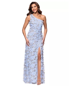 Женское платье с одним плечом, декорированное разрезом сбоку, синий Xscape