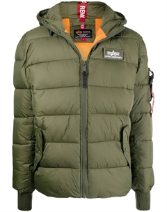 Пуховик с логотипом, зеленый Alpha industries