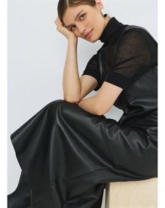 Платье А-силуэта из искусственной кожи, Черный Ostin