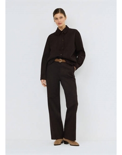 Прямые брюки из искусственной замши, Коричневый Ostin