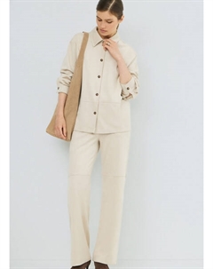 Прямые брюки из искусственной замши, Бежевый Ostin