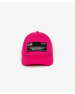 Бейсболка с контрастной нашивкой и шрифтовыми принтами розовая Gulliver