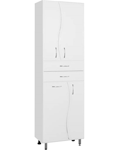 Шкаф-пенал Эко Волна 60 с бельевой корзиной белый Style line