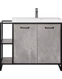 Тумба под раковину напольная Лофт 100 серая, бетон Style line