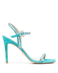 Декорированные босоножки с открытым носком, синий Stuart weitzman